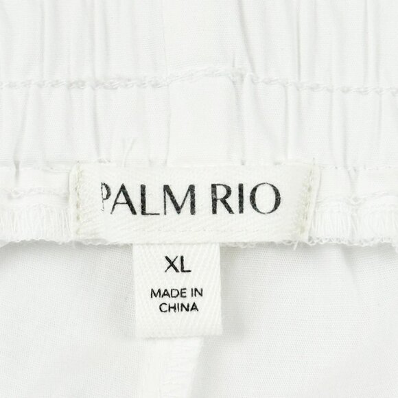 Palm Rio Womens Pull-on Elastic/Drawstring Stretch Poplin White Capris Sz XL NWT - Picture 6 of 11